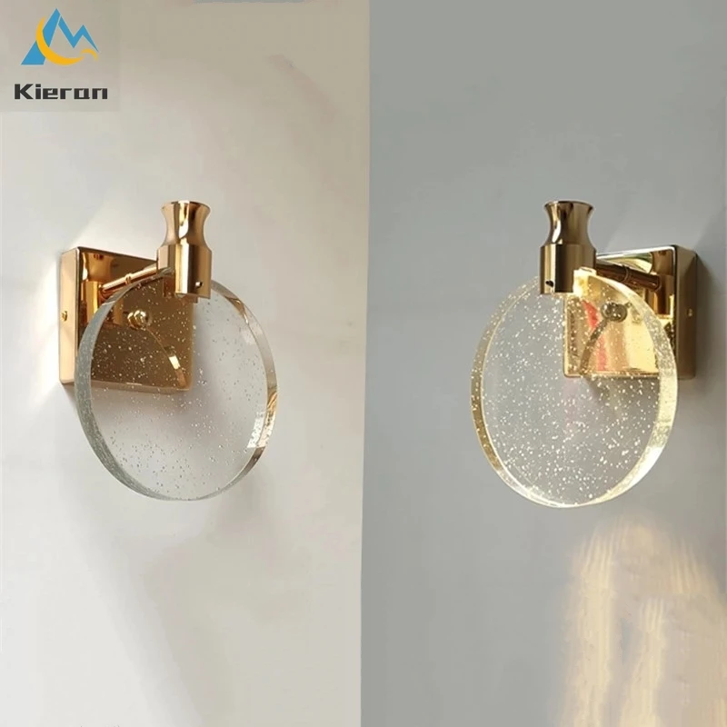Simple Bedroom Living Room Crystal LED Wall Lamp Mirror Front Lamp Bathroom Makeup Wall Light Home Decor Lights Mirror led wall lamp wall sconces light wall lamp