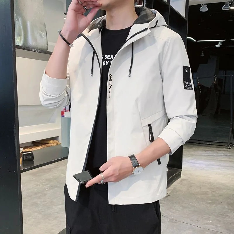 2024 Spring and Autumn New Fashion Solid Color Hooded Large Size Jacket Men\'s Casual Loose Comfortable High Quality Coat M-7XL