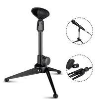 Microphone Stands Desktop Tripods Mini Portable Table Stand Adjustable Mic Stand Mic Clip Holder Bracket Lightweight Brackets