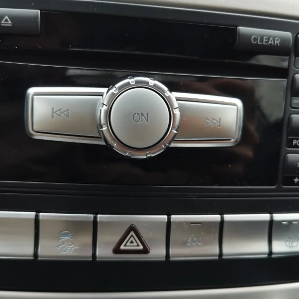 Car Console CD Panel Volume Control Switch Button Cover Trim Sticker for Mercedes Benz A B C E ML CLS GLK W176 W204  X204 W212