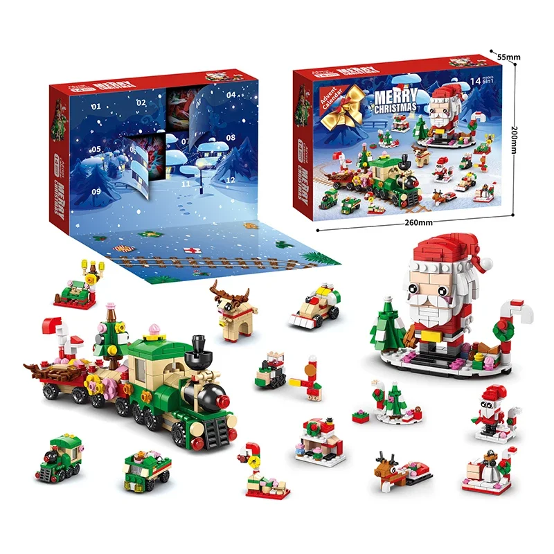 Christmas Building Blocks Set Box Kids Toys Xmas Advent Calendar Bricks Diy Kit Gift for Children 6 Years Old and Above christmas countdown calendar