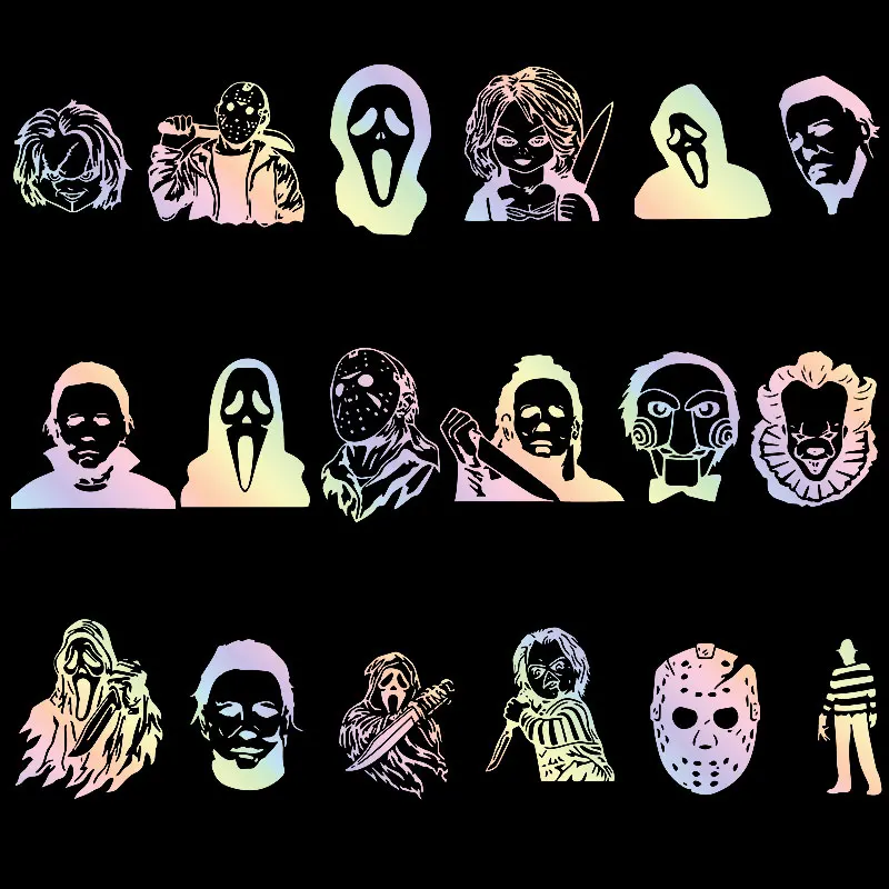 

Horror Friends Car Sticker Anime Stickers Exterior Accessories Movie Characters Window Decoration PVC Vinyl Decals