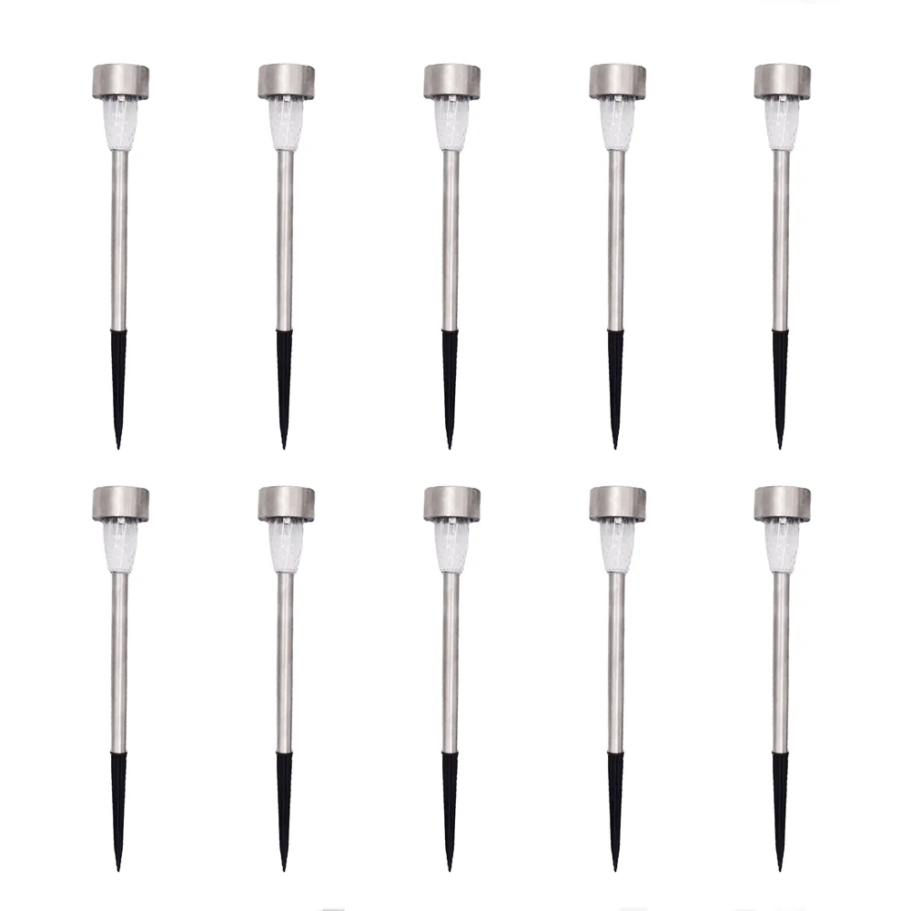 10Pack Solar Powered Garden Light Stainless Steel Outdoor Lamp Waterproof LED Landscape Lighting For Pathway Patio Yard Lawn iron woodlike patio umbrella steel centre pole parasol dia2 7 meter double roof cabana furniture shading crank handle hot sale