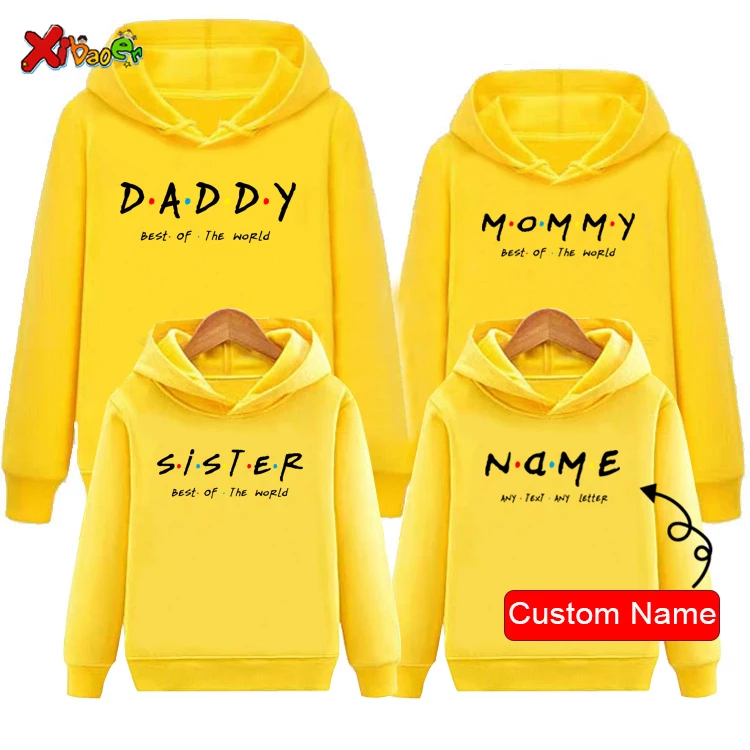 Sudaderas familiares con para niños, ropa de primavera, familiar para fiesta a ropa para niños, papá, mamá, hermano, amigo, nombre personalizado| | -