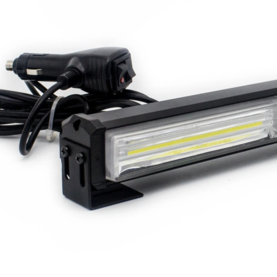 LED Warning Light Bar Police Car LED Strobe Emergency Light Beacon Autos Flashing Safety Signal Lamp Amber White 12/24V