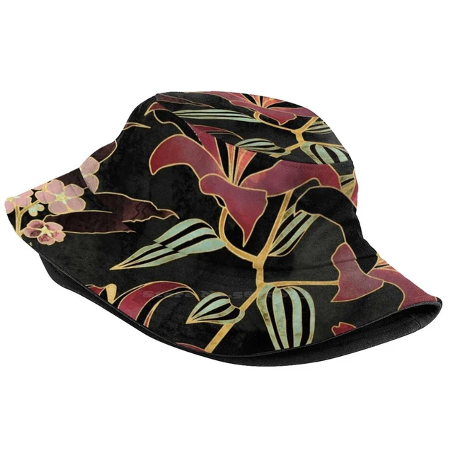 Lily Fishing Hunting Climbing Cap Fisherman Hats Lily Gold Black Pink Aqua Mint  Green Blush Flower Petals Leaves Botanical - AliExpress