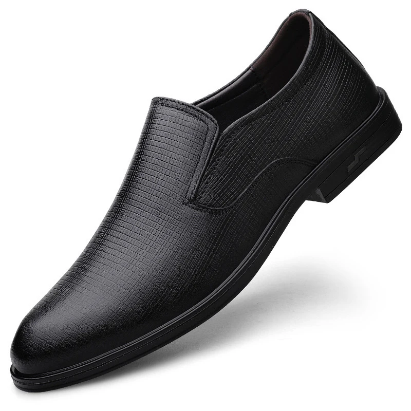 Handmade Men Business Formal Leather Shoes Spring And Autumn Casual Breathable Soft Sole Shock-Absorbing Wear-Resistant Footwear