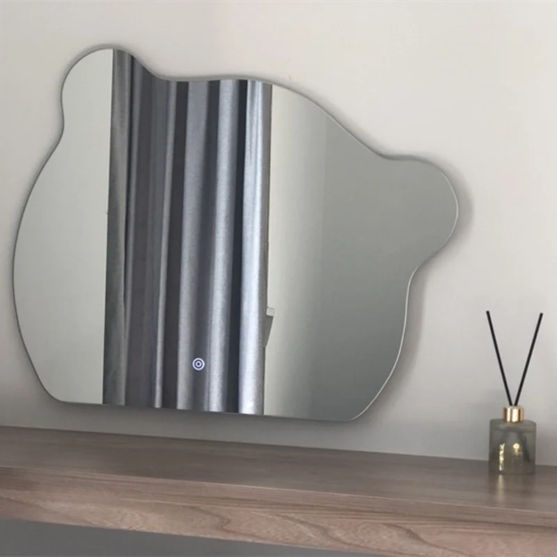 

Irregular Cute Toilet Mirror Led Light Touch Control Wall Smart Makeup Mirror Dressing Table Espejo Pared Kids Bedroom EB5JZ