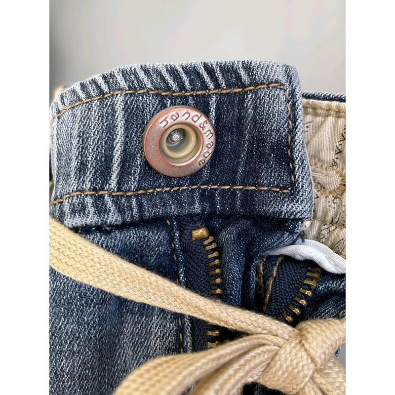 2024 new cotton MEN'S jeans comfortable elastic tight waist elastic slim fit straight leg casual pants