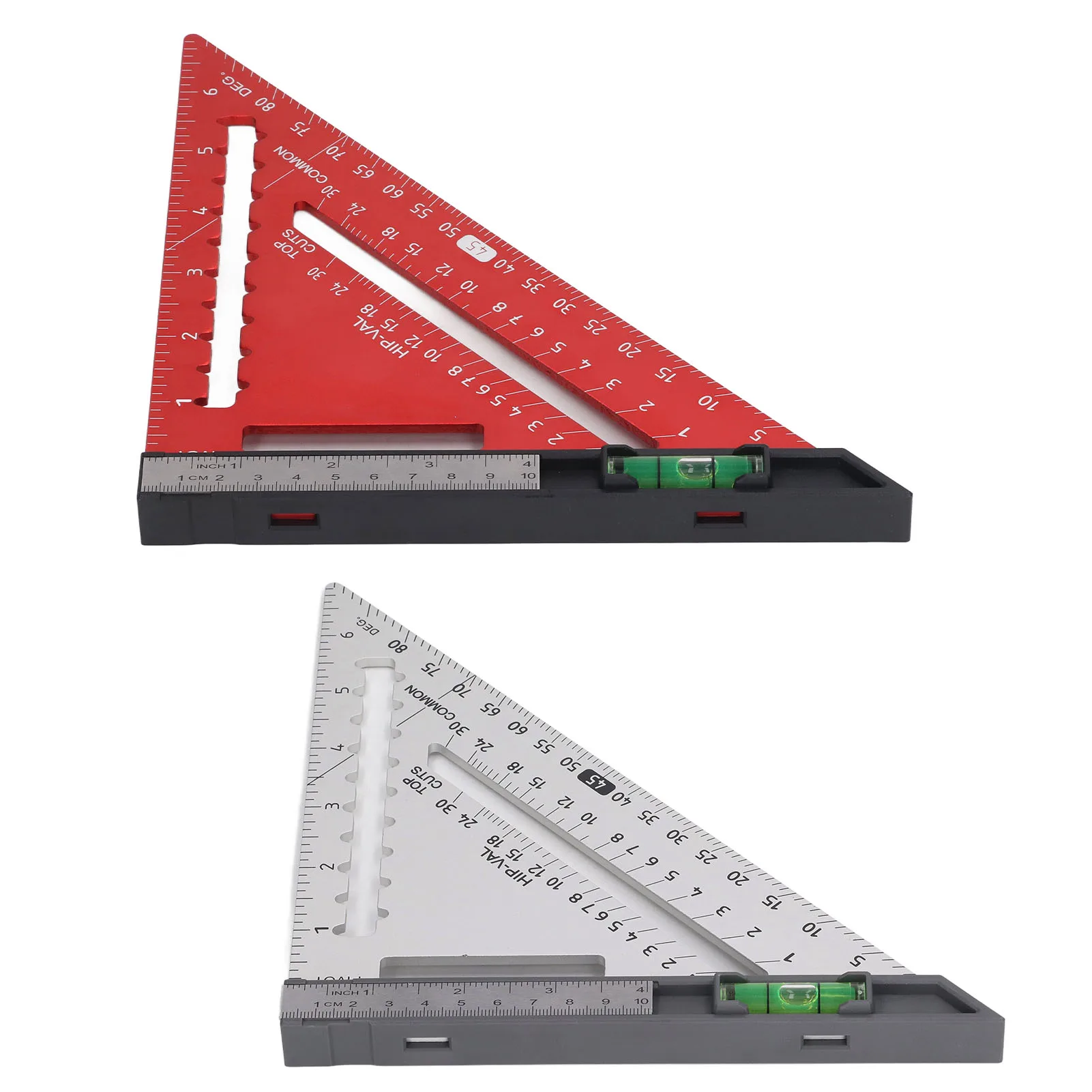 7 Inch Rafter  with Level High Accuracy Aluminum Alloy Detachable Triangle  Ruler for Woodworking Carpenter