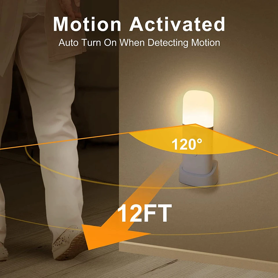 Lampada LED Notte Con Sensore Movimento – Ricaricabile USB, Batteria 2000mAh, 5 Livelli Luminosità, Impermeabile, Portatile Per Camera, Armadio, Scale (3 Pezzi)