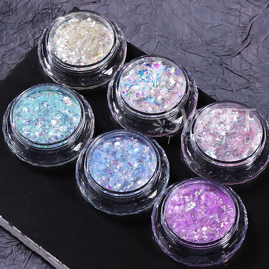 Iridescent Opal Nail Art Glitter Flakes