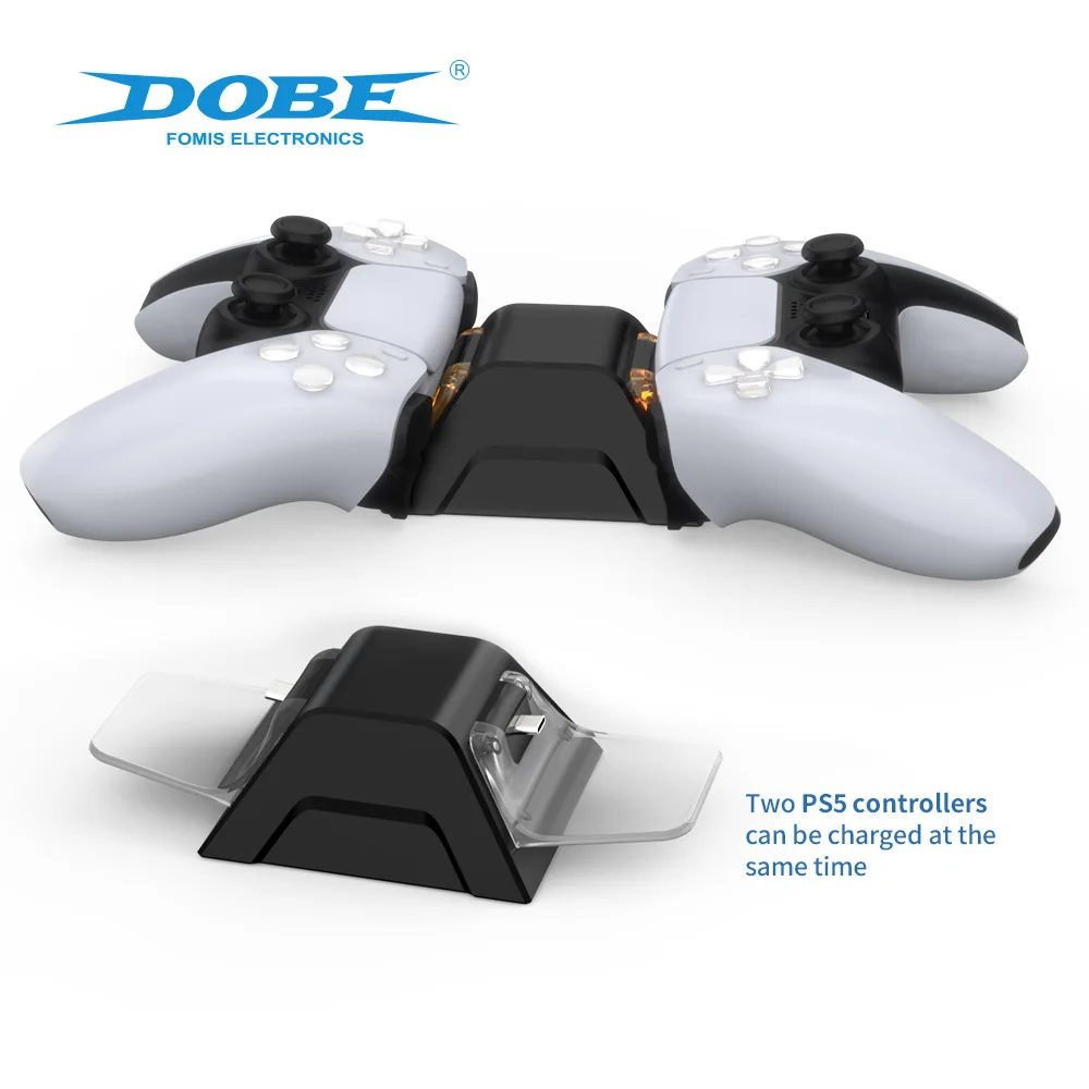TP5-0528 For PS5 wireless handle dual seat base for PS5 Controller dual charging with display light Kit Charging Cable set