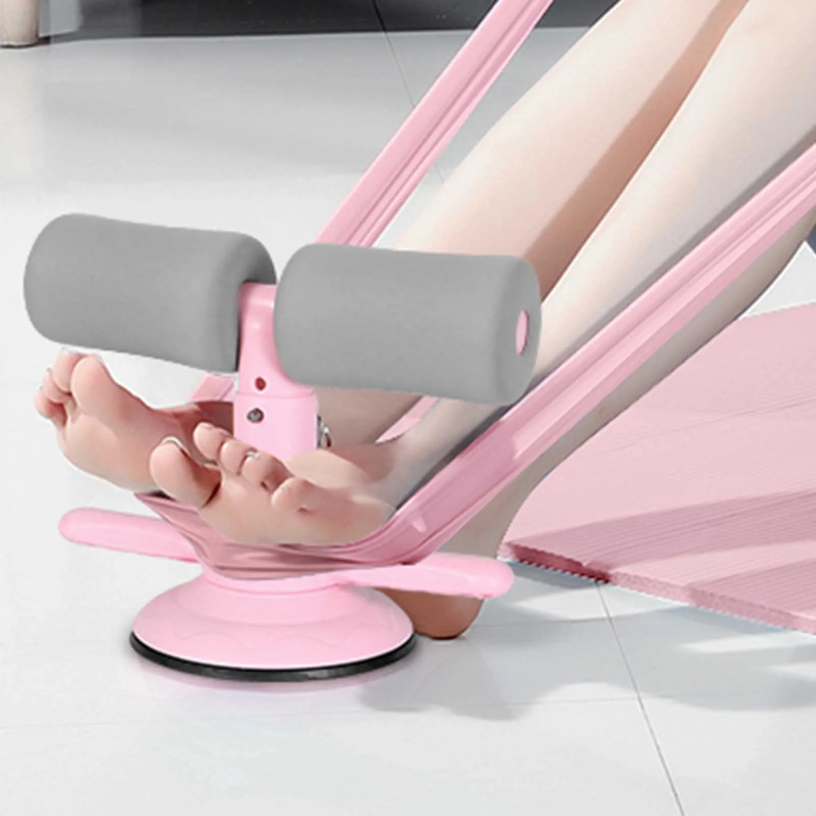 Sit Up Trainer Multifunctional Sport Sit-Up Bar Adjustable Abdominal Trainer Foam Handle For Home Suction Cup Builder Home