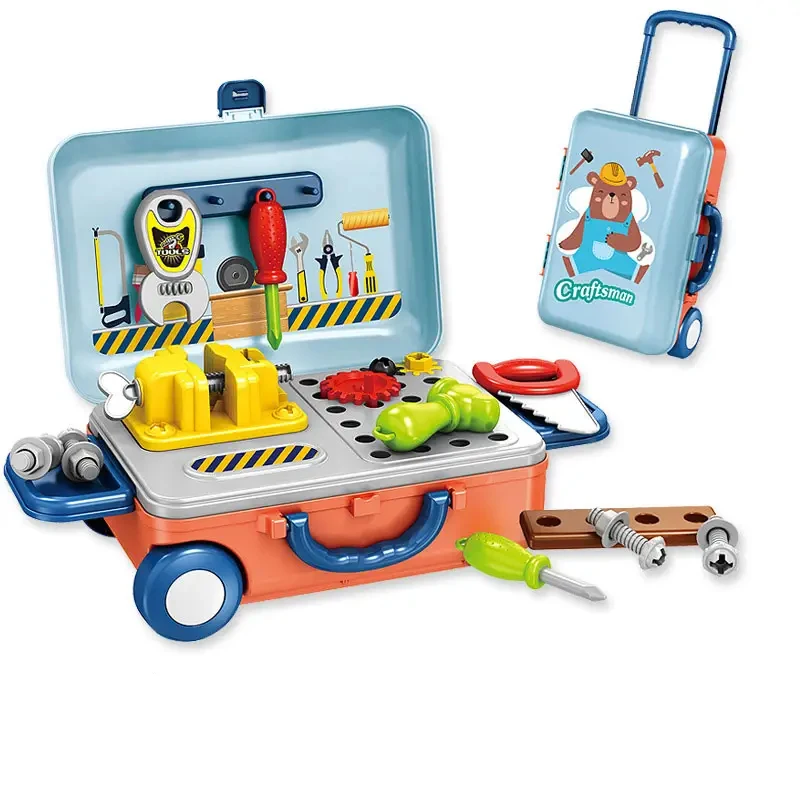 22 Pcs Plastic pretend engineer role play game 2 in 1 repair tool set toy kit tool set toy