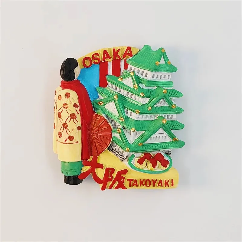 Osaka - Magnete da frigorifero giapponese, regalo per casa, cucina, frigorifero, decorazione magnetica, collezione artigianale