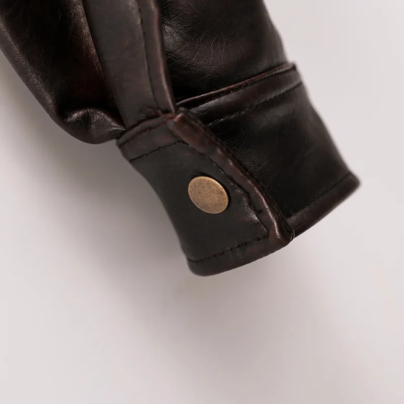 Women's Leather-Effect Blazer Jacket with Stand Collar, All-Season Streetwear — detail 11