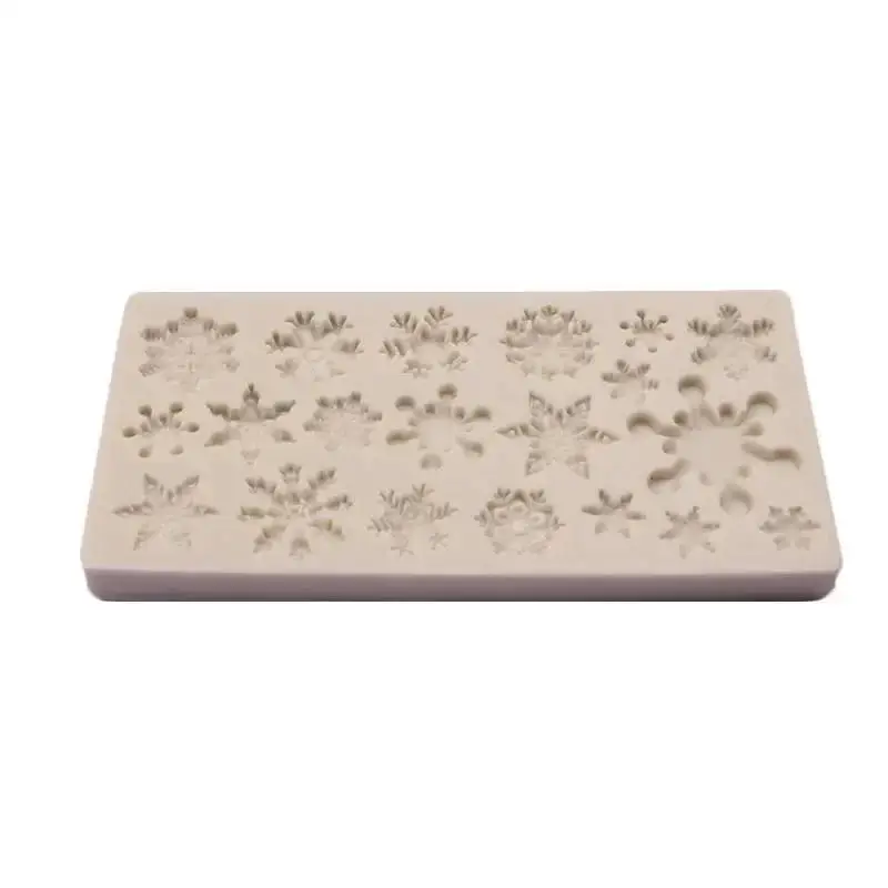Mini Christmas Snowflake Porous Silicone Mold Sugar Cake Decor Chocolate Candy Baking Mold DIY Gypsum Ornament Snowflake Mold