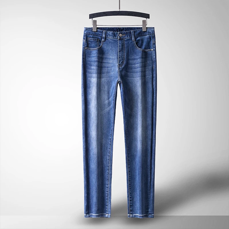 Men's Autumn Large Size Business Casual Jeans Spring Fashion Stretch Slim Skinny Pants High Quality Brand Jeans Trousers Men