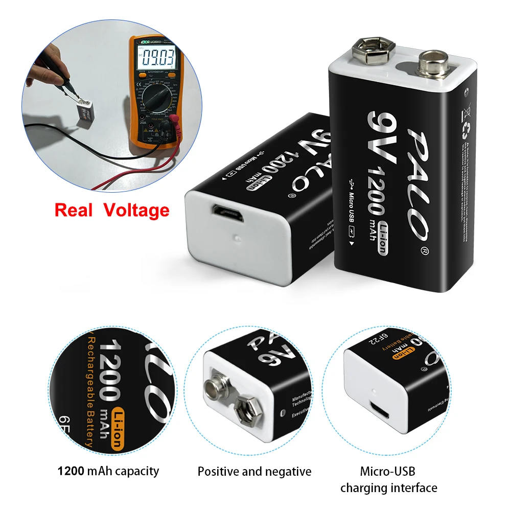 6f22 Rechargeable Battery 9v Usb  Palo Rechargeable Batteries 9v