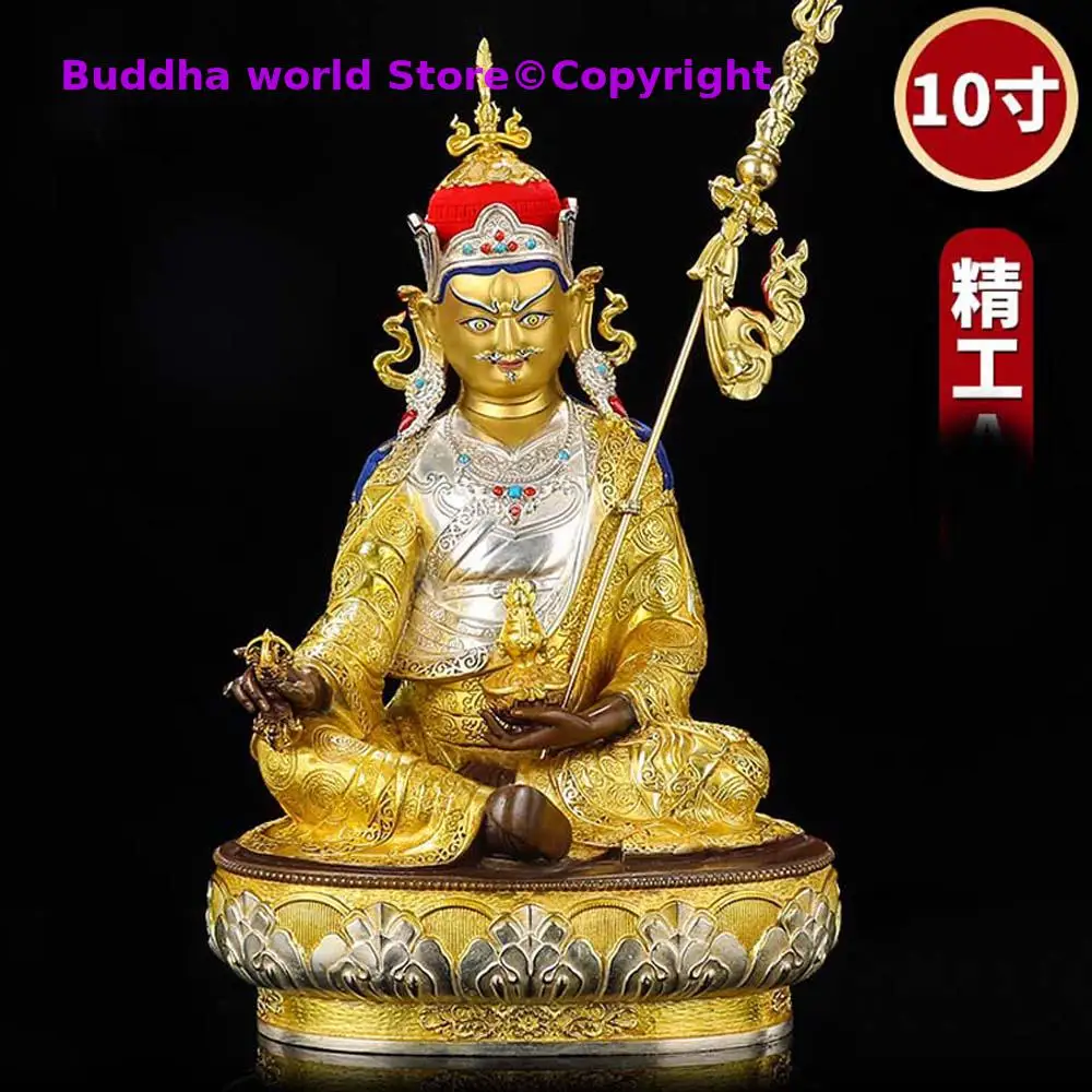 

31cm large High grade gilding buddha statue Southeast Asia Buddhism Exorcism safety Guru Rinpoche Padmasambhava buddha statue
