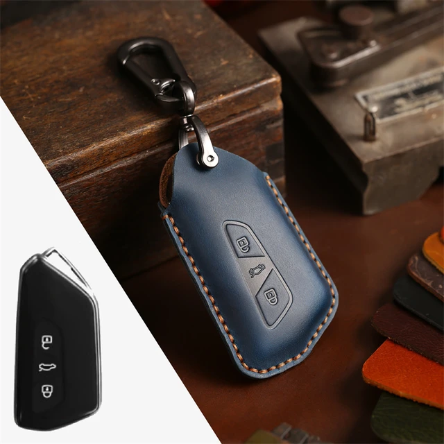 Echtes Leder Smart Auto Schlüssel Abdeckung für Seat Leon Cupra Formentor  für Volkswagen VW Golf 8