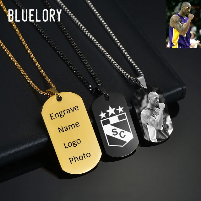 Personalize Custom Engraved Pendant Logo Symbol - Military Dog Tag, Luggage  Tag Metal Chain Necklace