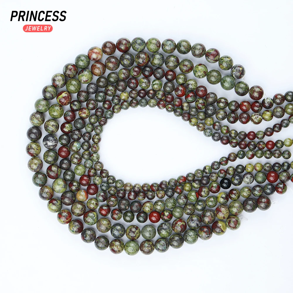 A + 천연 드래곤 블러드 스톤 재스퍼 루즈 비즈 쥬얼리 만들기 팔찌 목걸이 도매 DIY Accessorie 4 6 8  10mm-Freehip.co.kr