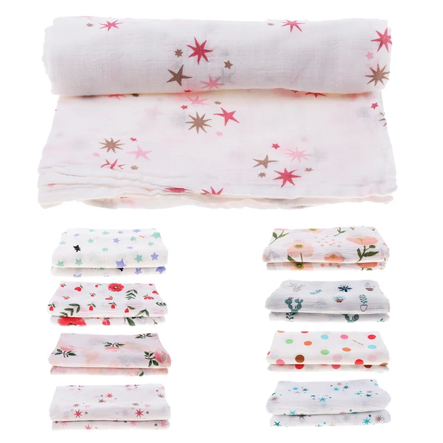 Infant Baby Muslin Swaddle Soft Sleeping Blanket Wrap Bath Towel Swaddle Blanket 1