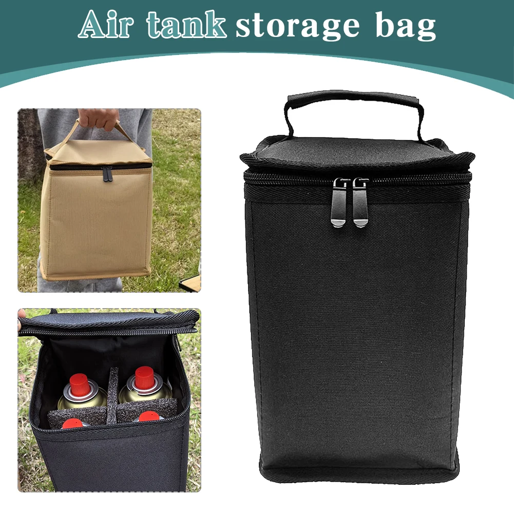 Camping Lantern Gas Tank Bag Anti-Collision Portable Gas Tank Storage Bag with Handle for Outdoor Camping Cooking Travel Picnic