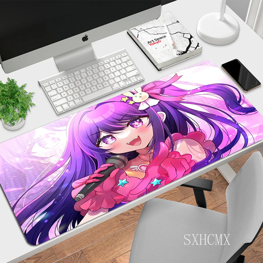 Oshi no ko Hoshino ai Grande Mouse Pad Gaming Kawaii Girl Desk Mat Tapete Gamer Mouse xl Mousepad para Laptop Acessórios para pc - Imagem 3