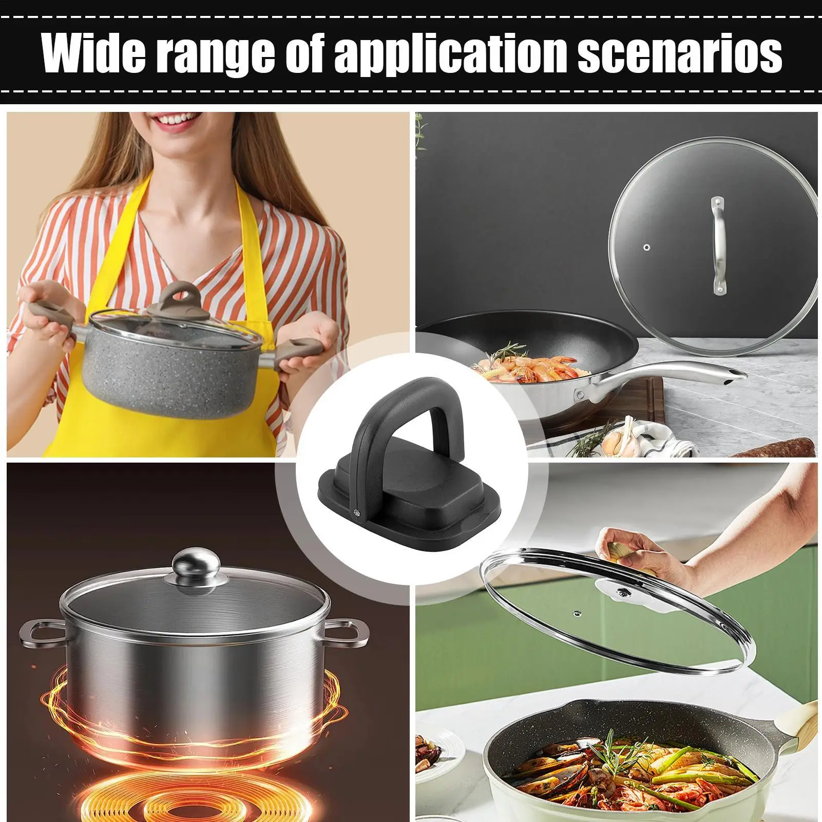 1PCS Universal Pot Lid Handle Knob Replacement Kitchen Cookware Pot Pan Lid Anti-Scalding Handle Foldable Kitchen Accessories