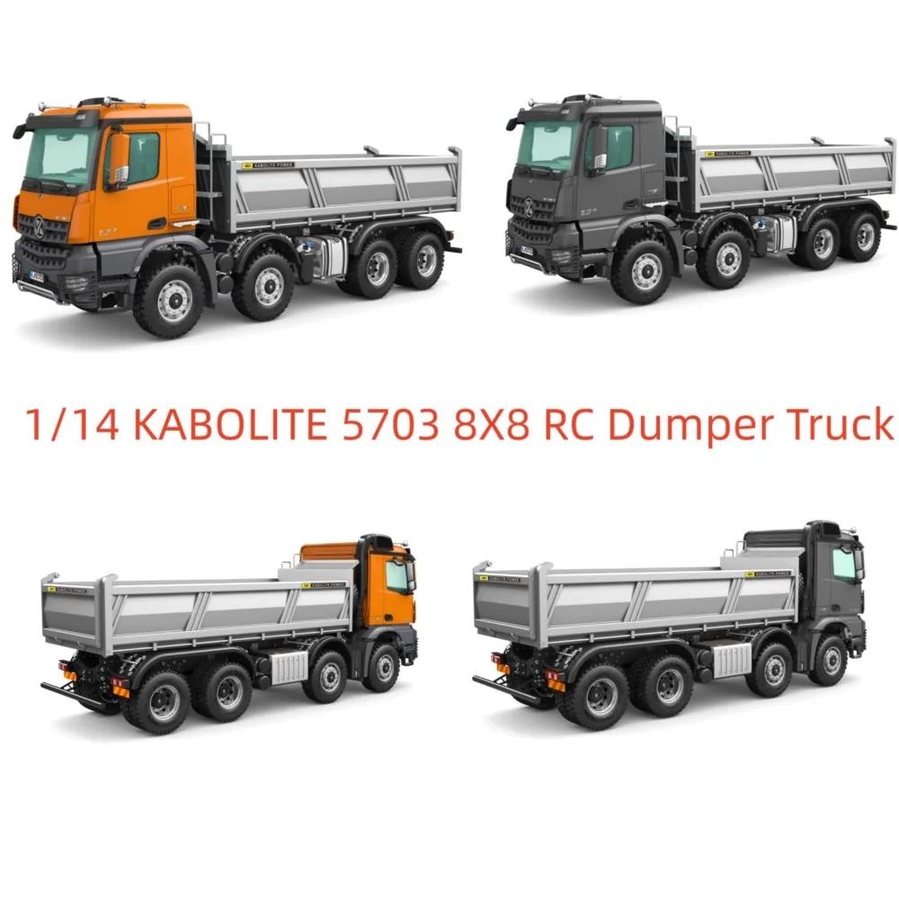 새로운 8*8 1/14 카볼라이트 5703 RC 덤프트럭 RTR 무선 조종 자동차 덤퍼 티퍼 자동차 기계 조명 사운드 덤퍼 장난감 (남아용)