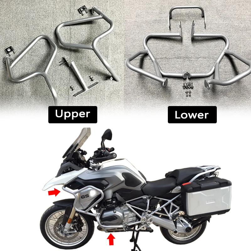 

Motorcycle Upper&Lower Bumper Crash Bar Engine Guard Protector Fit For BMW R1200GS R1200 GS R 1200GS R 1200 GS 2014-2017 2016