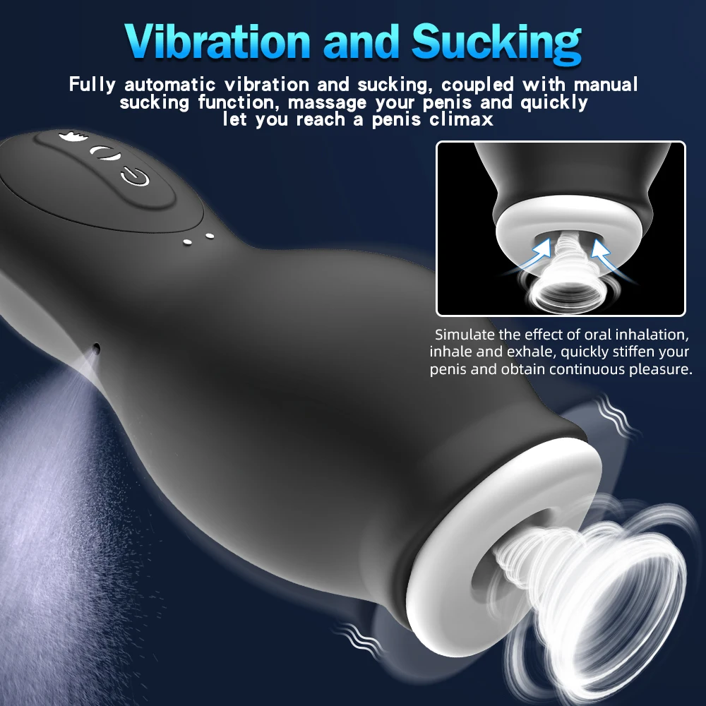 Male Masturbator Oral Sex Trainer Vibrator Sex Toys For Men Vagina Real Pussy Adult Delay Automatic Climax Glans Stimulate Man 3