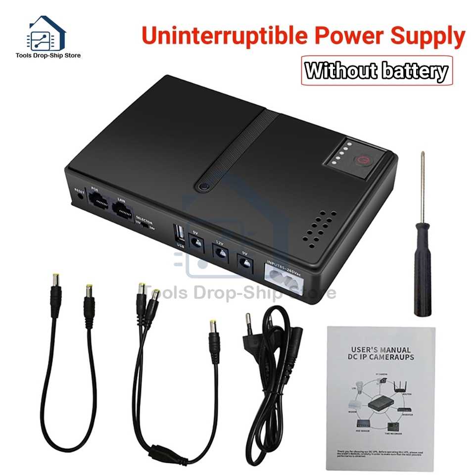 1018L DC UPS Battery Backup 5V 9V 12V 2A 15V 24V Output Uninterruptible Power Supply 85â265V UPS Battery Backup EU/US Plug