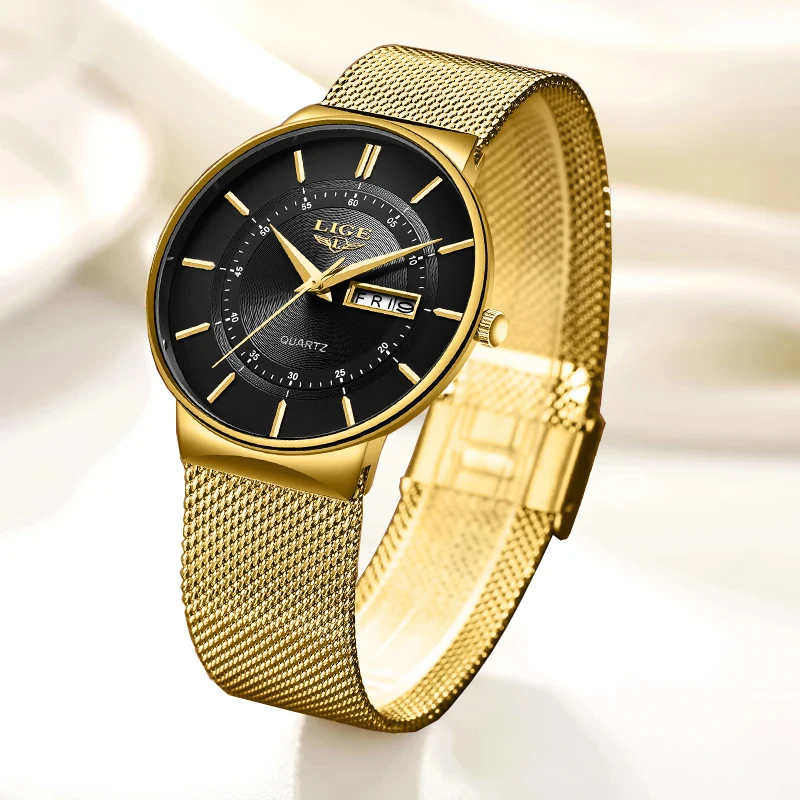 LIGE Quartz Stainless Steel  Women Wristwatch Retro Hot Style Great Japanese Movement Quality Fashion Waterproof Watch for Women