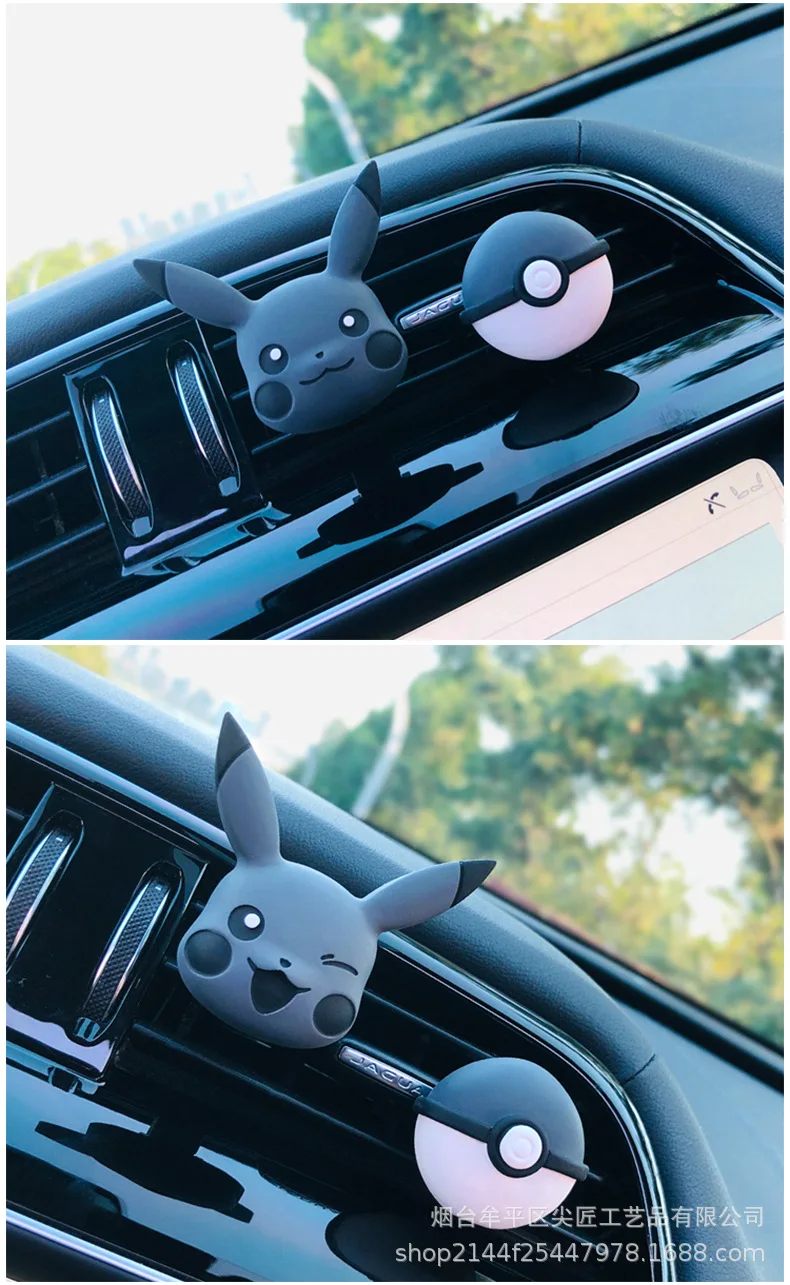 Pokemon Pikachu Auto Lufterfrischer Cartoon Anime Rotierenden Propeller  Export Solid Duft Auto Teile Vent Parfüm Diffusor Nette - AliExpress