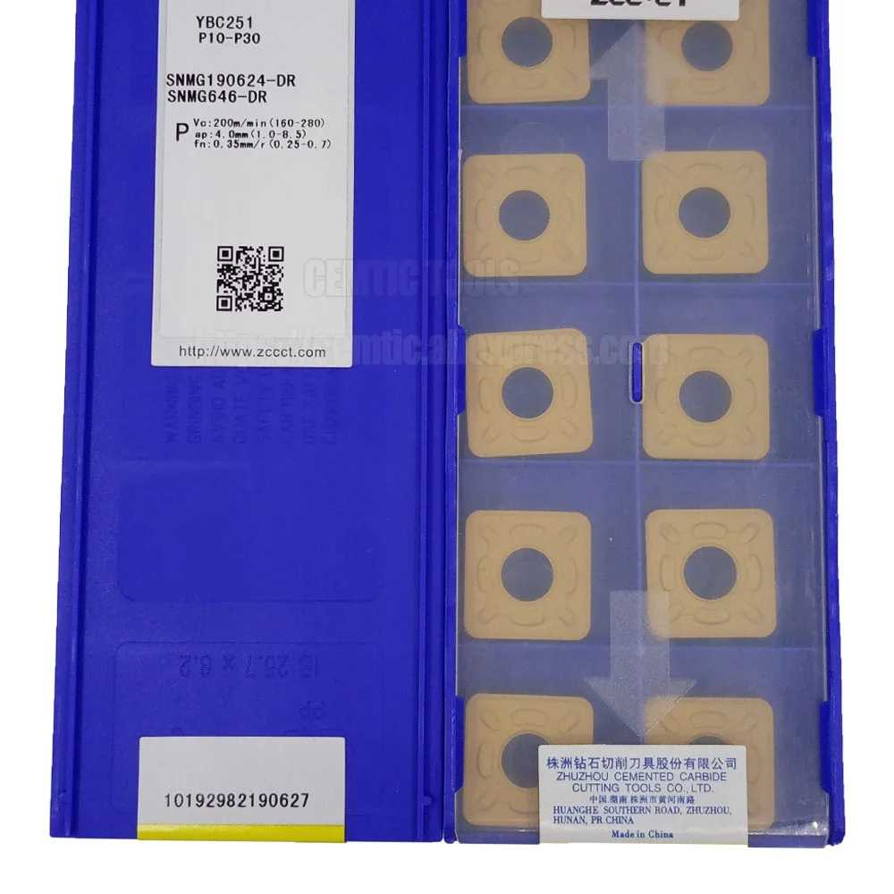

ZCC SNMG190624-DR YBC251 SNMG190624-DR YBC352 YBC252 YBC351 Caribde Inserts 10PCS
