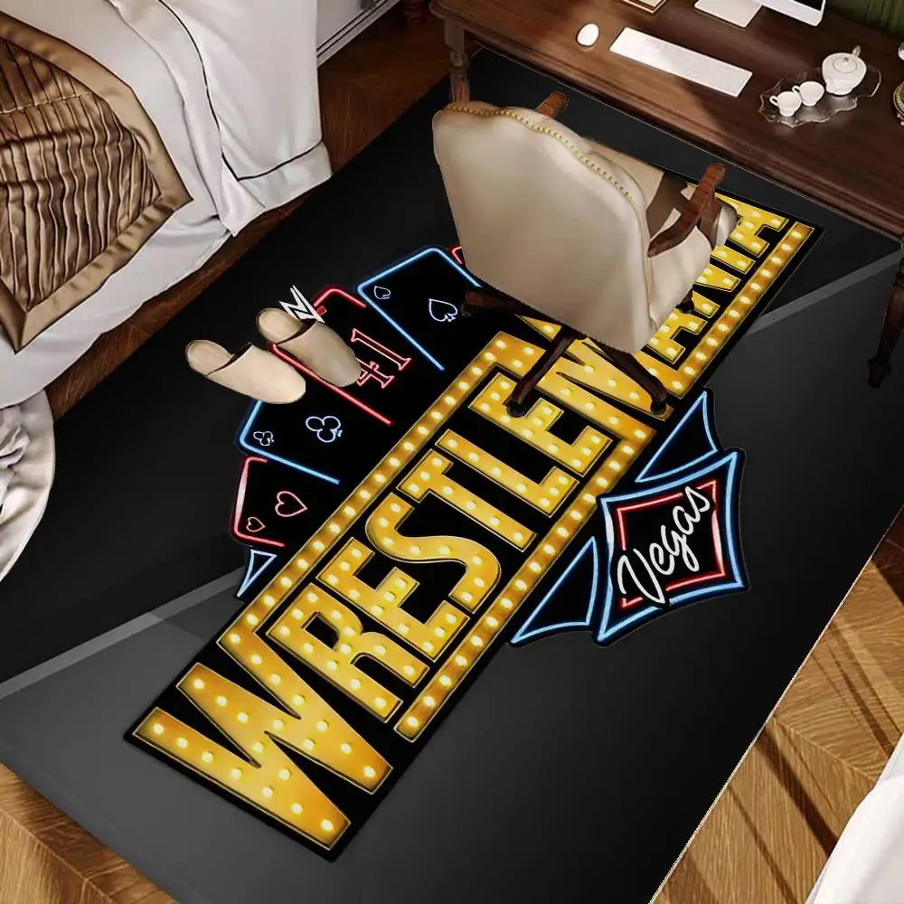 W-WWE W-WrestleMania 도어 매트 어린이 방 침실 장식 발코니 미끄럼 방지 도어매트 거실 도어매트 지역 러그