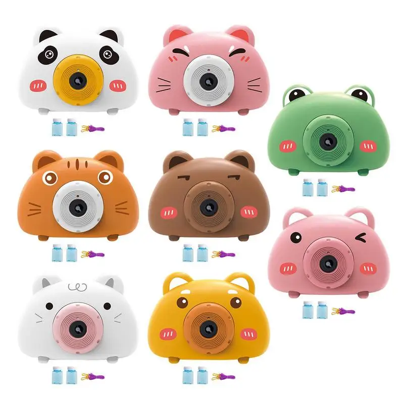 Cartoon Animal Bubble Machine Full Automatic Light Electric Blow Bubble Camera Kid Outdoor Multifunction Automatic Bubble Blower 6