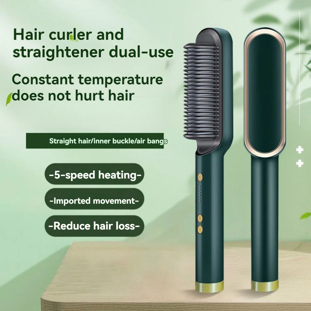 Hair Straightening Comb Device Negative Ion Does Not Hurt Hair Straightening Plate Clip Curling Iron Lazy Curling Comb 2