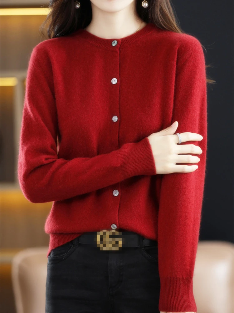 

9 Color Mini Sweater for Women Optitch Knitted Cardigan Sweaters Solid Button Red Mujer Sueter Oversized Cardigans Winter Autumn