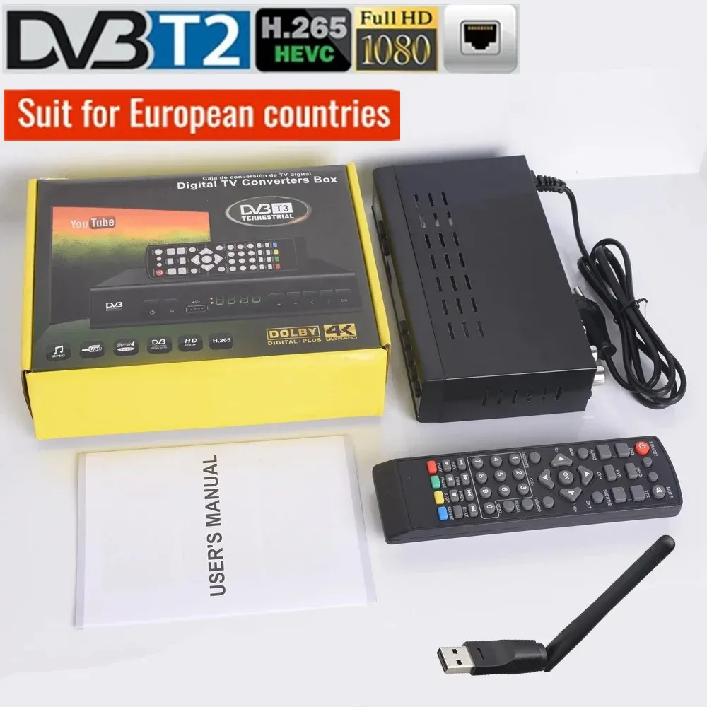 

HD цифровой H.265 DVB T2 декодер спутниковый ТВ-приемник TDT тюнер Scart Lan DVB-C для Италии/Германии/Франции/Испании