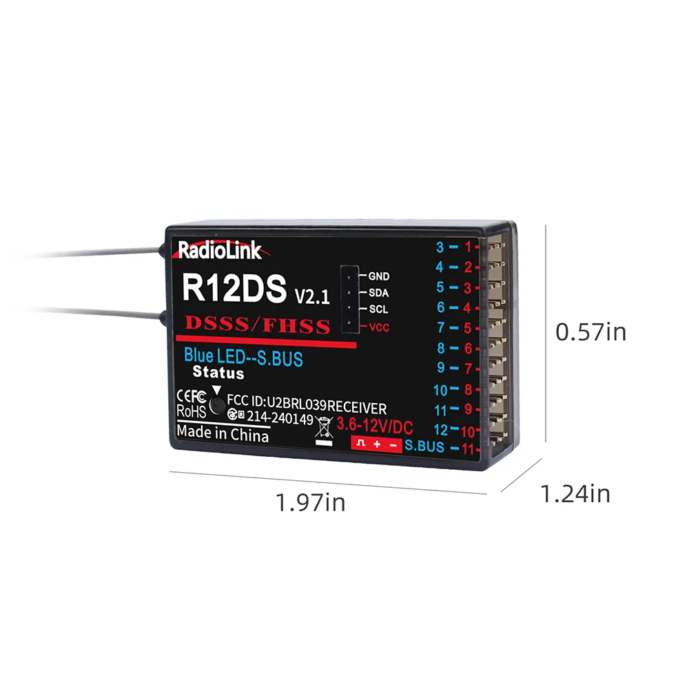 Récepteur RadioLink RC 2.4G 6-12CH pour AT10II/AT9S Pro