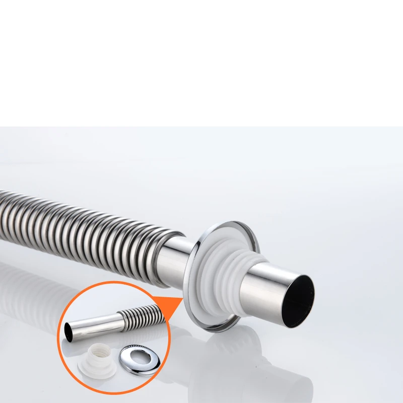 Stainless Steel Kitchen Sink Drain Pipe Long Deodorant Plug Sink Drain Sewer Floor Kitchen Faucet Accessories