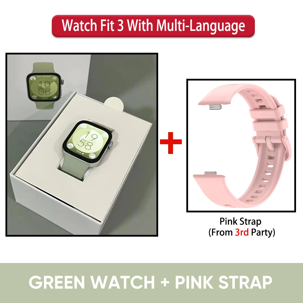 thumbnail image 1 of Huawei Watch Fit 3 Smartwatch Fit3 Pantalla AMOLED de 1,82 pulgadas Llamadas Bluetooth Reloj inteligente Diseño ultradelgado Batería de larga duración, 1 of 5
