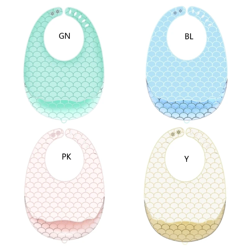 Silicone Bibs Waterproof Bib with Food Catcher Pocket for Girls Boys Toddlers