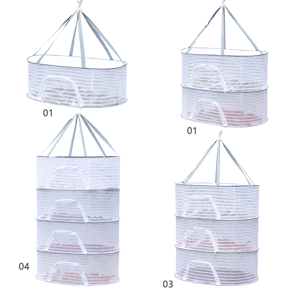 4 Layer Fish Hanging Basket Removable Fine-Grained Grid for Flowers Buds Plants Organizer Drying for Fish/Vegetables/Fruit/Herbs 3