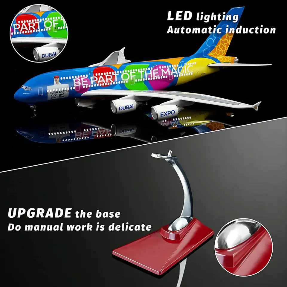エミレーツ航空 A380 1/160 LED模型 46cm 1:160 Scale Large Model